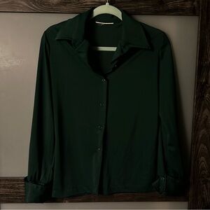 Emerald green sheer top